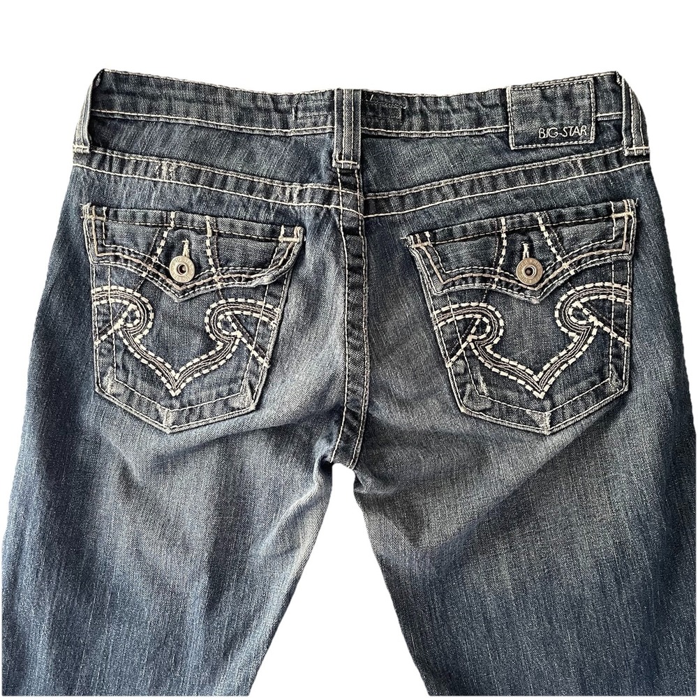 Big‎ Star Remy Jeans Women 29R Blue Low Rise Bootcut Contrast Stitch Y2K Western